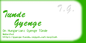 tunde gyenge business card
